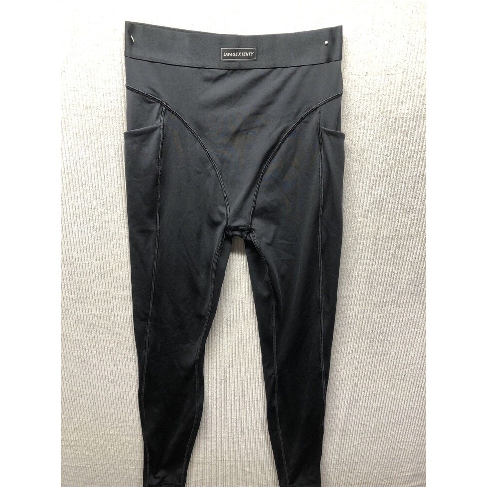 Savage X Fenty Athletic Pants Size Large Black Hip Pockets